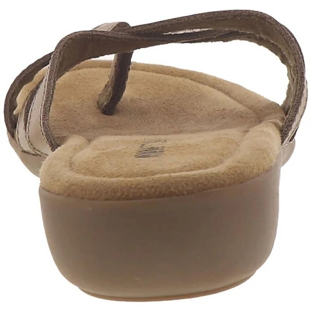 Women's Minnetonka Tan Honey Slip On Flip Flop Sandals, 8 Extra Wide - Picture 3 of 5